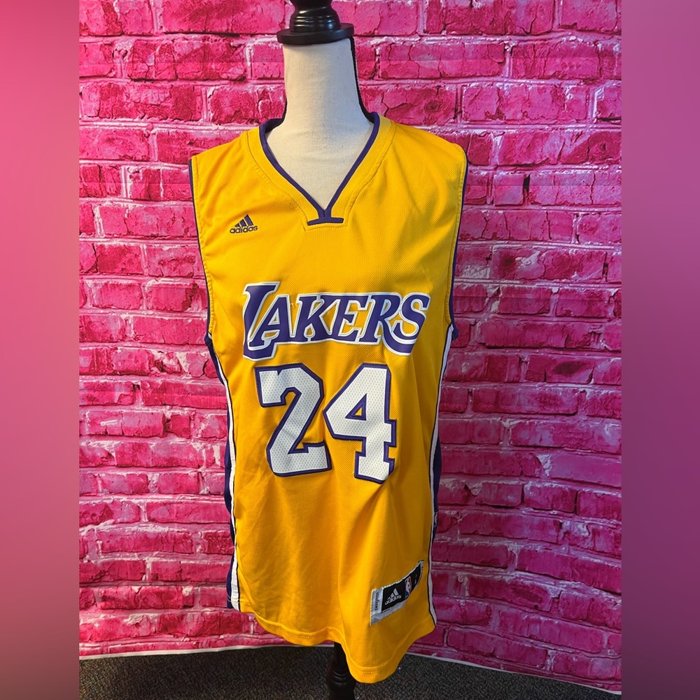 NBA LOS‎ ANGELES LAKERS BASKETBALL SHIRT JERSEY ADIDAS SIZE LARGE #24 BRYANT